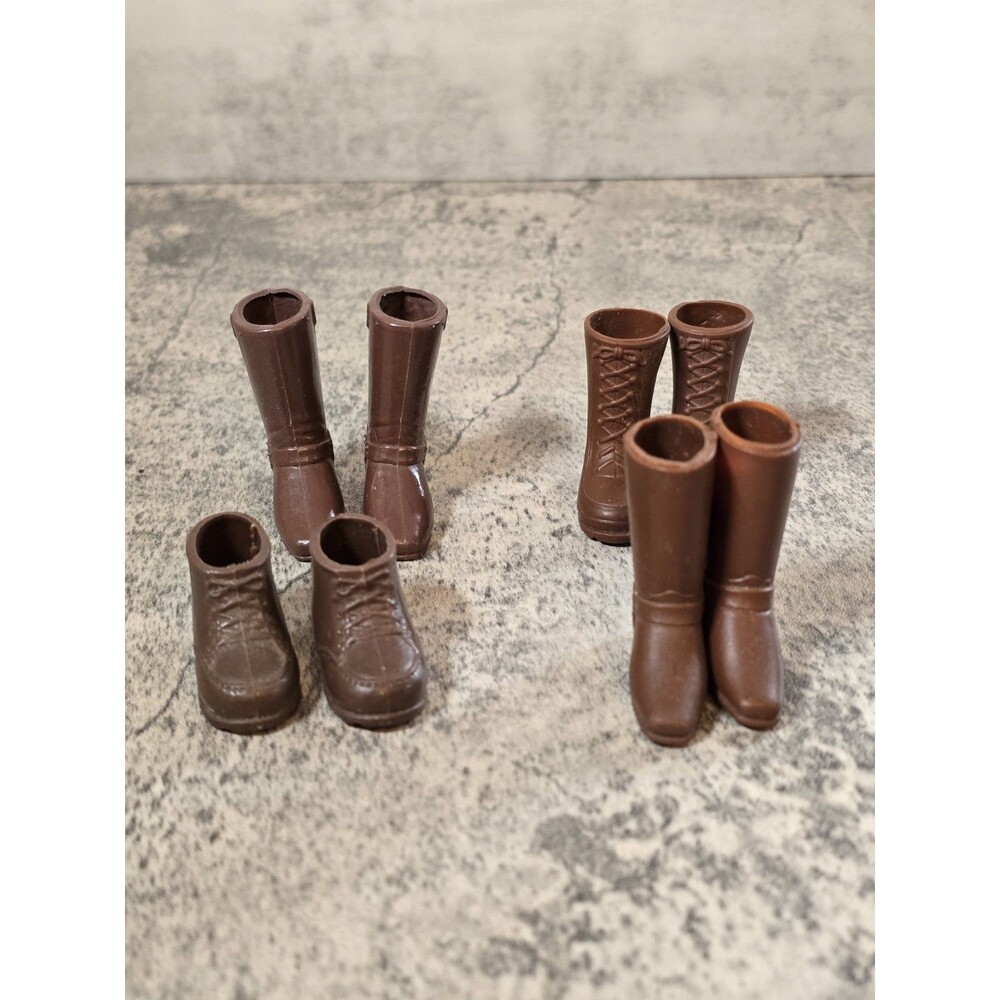 Vintage Mattel Big Jim Boots Lot of 4 Pairs Brown